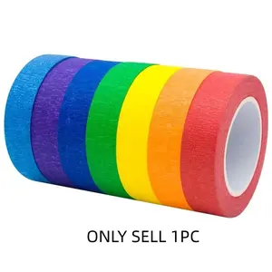 7 Color Hand-Tear Painting Masking Tape, Choose From 7 Colors, Ideal for Art Projects, Easy to Use, Durable Adhesive