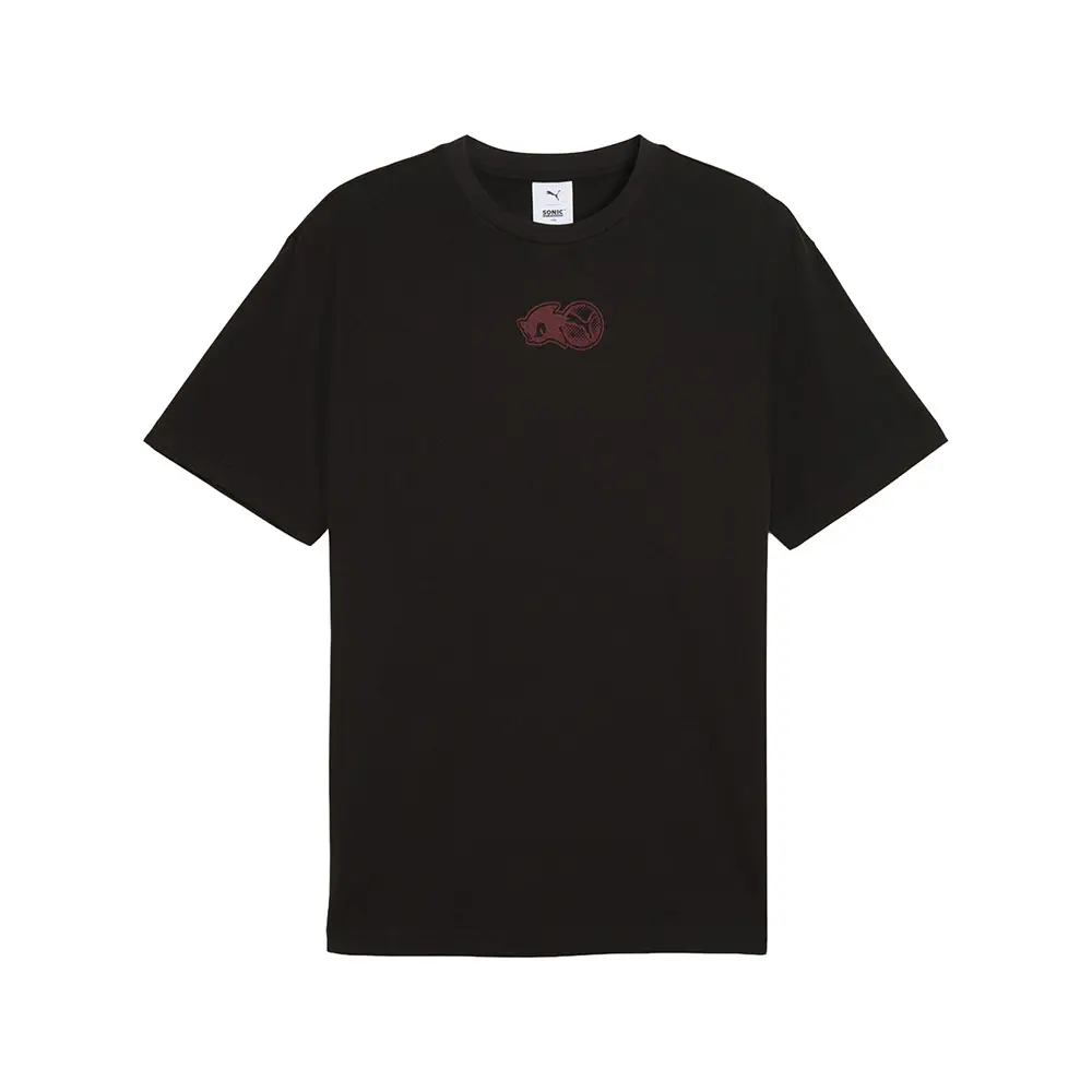 PUMA Mens X Sonic The Hedgehog Relaxed Graphic Crew Neck Short Sleeve Casual Tops Casual - Black