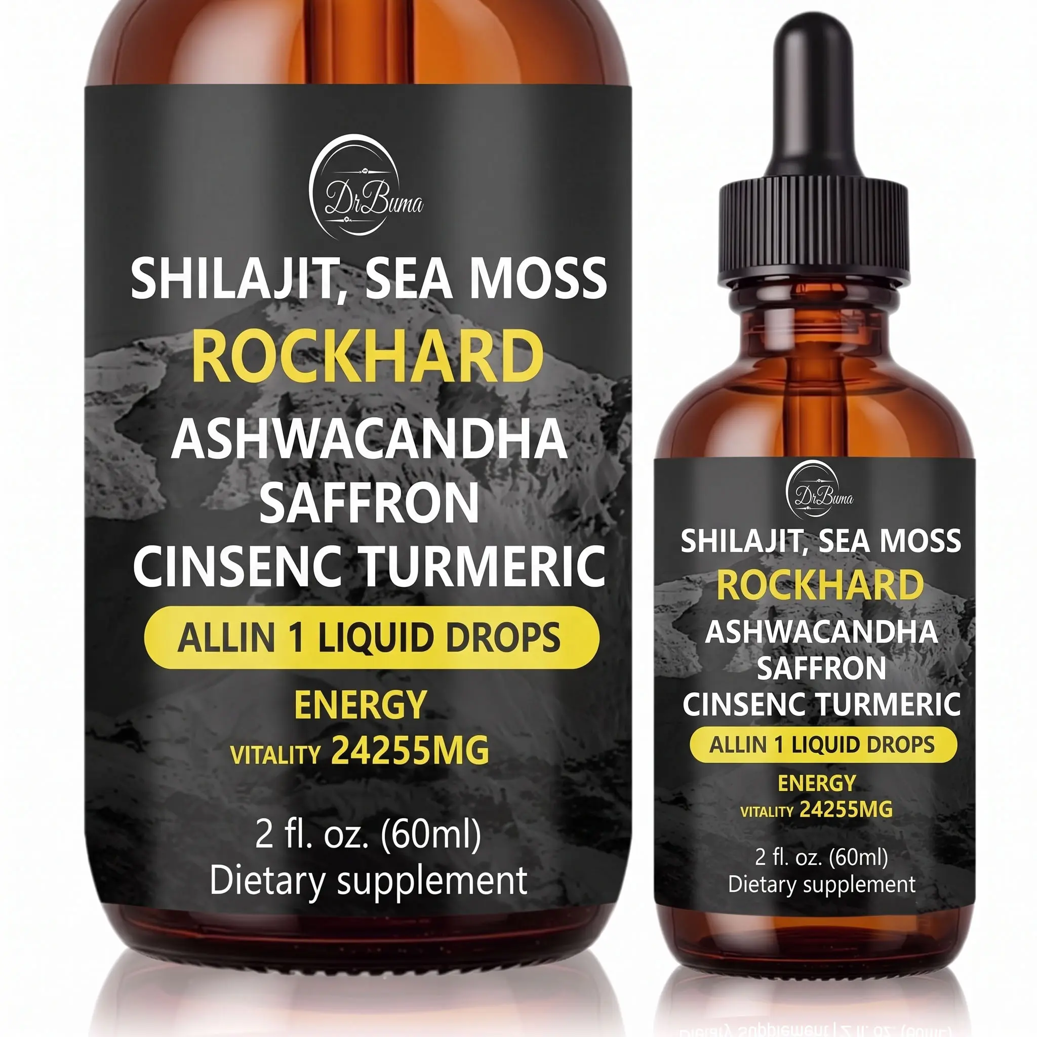 Himalayan Shilajit Liquid Drops – 1000mg Energy & Immunity Support with 85+ Trace Minerals & Fulvic Acid – Strength, Vitality Supplement for Men & Women – 30-Day Supply