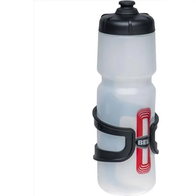 Bell Sports 8090806 26 oz Quencher Plastic Water Bottle & Cage, Clear & Black