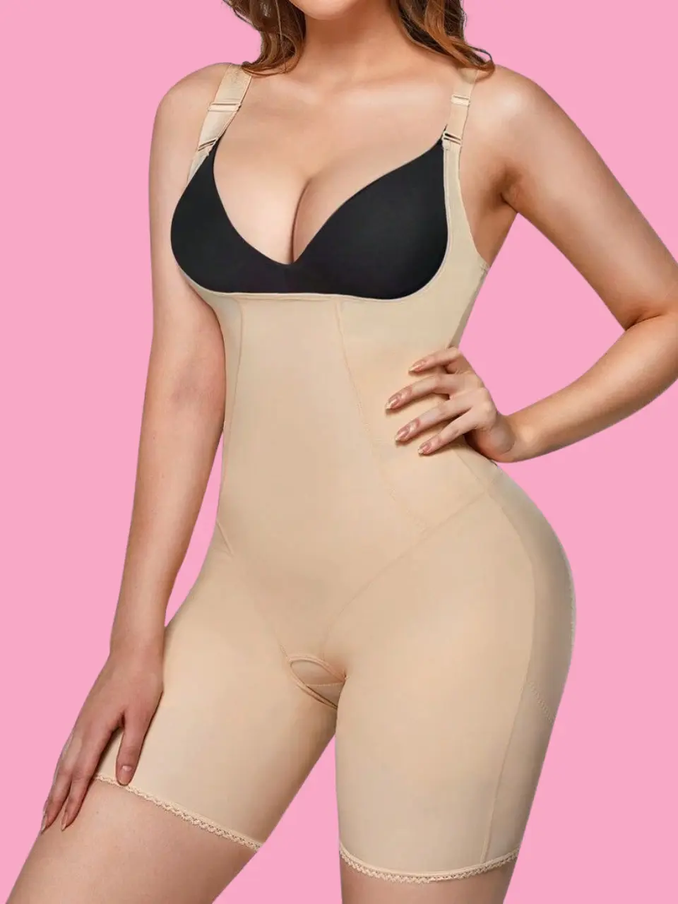 Faja Women’s Adjustable Body Shaper – Waist Slimming, Hip Lifting, Crotch Opening Full Jumpsuit
