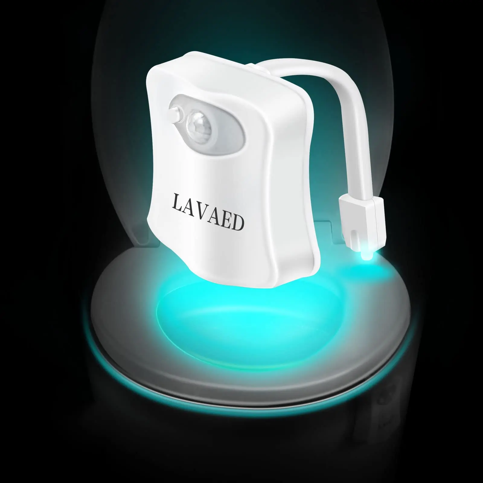 Motion Sensor Toilet Light, 32 Color Changing LED Toilet Bowl Night Light, USB Rechargeable Bathroom Glow Light, No More Bright Lights at Night