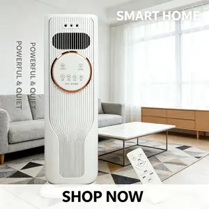 Sleek Bladeless 2-in-1 Tower Fan & Heater – 3 Fan Speeds, 2 Heat Levels, Remote Control, Ice Water Cool Breeze, Space-Saving Design, Energy Efficient – All-Year Comfort for Home Bedroom Office Dorm, Safe Quiet & Reliable