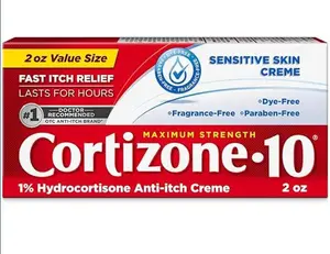 Cortizone 10 Maximum Strength Sensitive Skin Anti-Itch Cream, 1% Hydrocortisone, 2 oz.