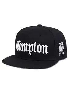 2026 New Flat brimmed Hat, Embroidered Snapback Cap, Compton Embroidery Street Hip Hop Hat Outdoor Sports Sunshade Skateboard Hat Adjustable Baseball Hat