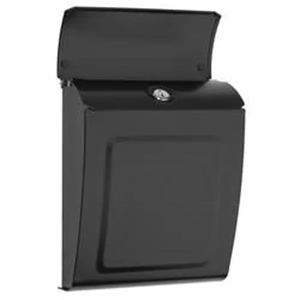 Architectural Mailboxes Aspen Small Locking Wall Mount Mailbox - Black, Galvanized Steel, Clean Lines, Outdoor Mail Storage, Eaves Recommended