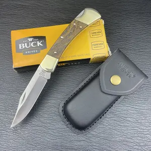 【New Model】Classic 110 Folding Knife, Brass + Rosewood Handle, Convenient Outdoor Knife, Meat Knife for Hands, Knife for Handling Outdoor Food, High-Quality Small Knife, Gift for Boyfriend or Father [1 piece]