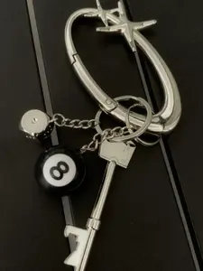 Y2K Star Keychain Belt Accessory, Fashion Hip Hop  Bag Charm, Unisex Daily Wear, Suitable for Men & Women, Stylish Keychain