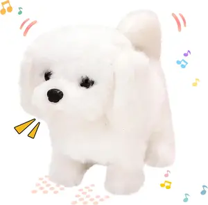2026 Unlock Instant Joy with This Interactive Walking Bichon Plush Toy – Lifelike Puppy Woofs, Moves, and Nods Its Head Adorably, Making It the Perfect Animated Birthday Companion for Toddlers