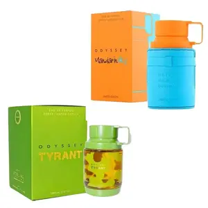 Armaf Odyssey 2 Pack Set (Mandarin Sky & Tyrant) Eau De Parfum Spray 3.4FL.OZ for Men - Aromatic/Fresh Scent Luxurious Spicy