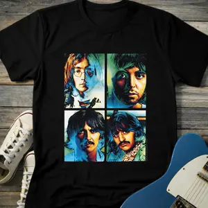Retro Vintage Happiness is a Warm G White Album T-Shirt, Beatles Band Graphic Shirt, Unisex Casual 100% Cotton