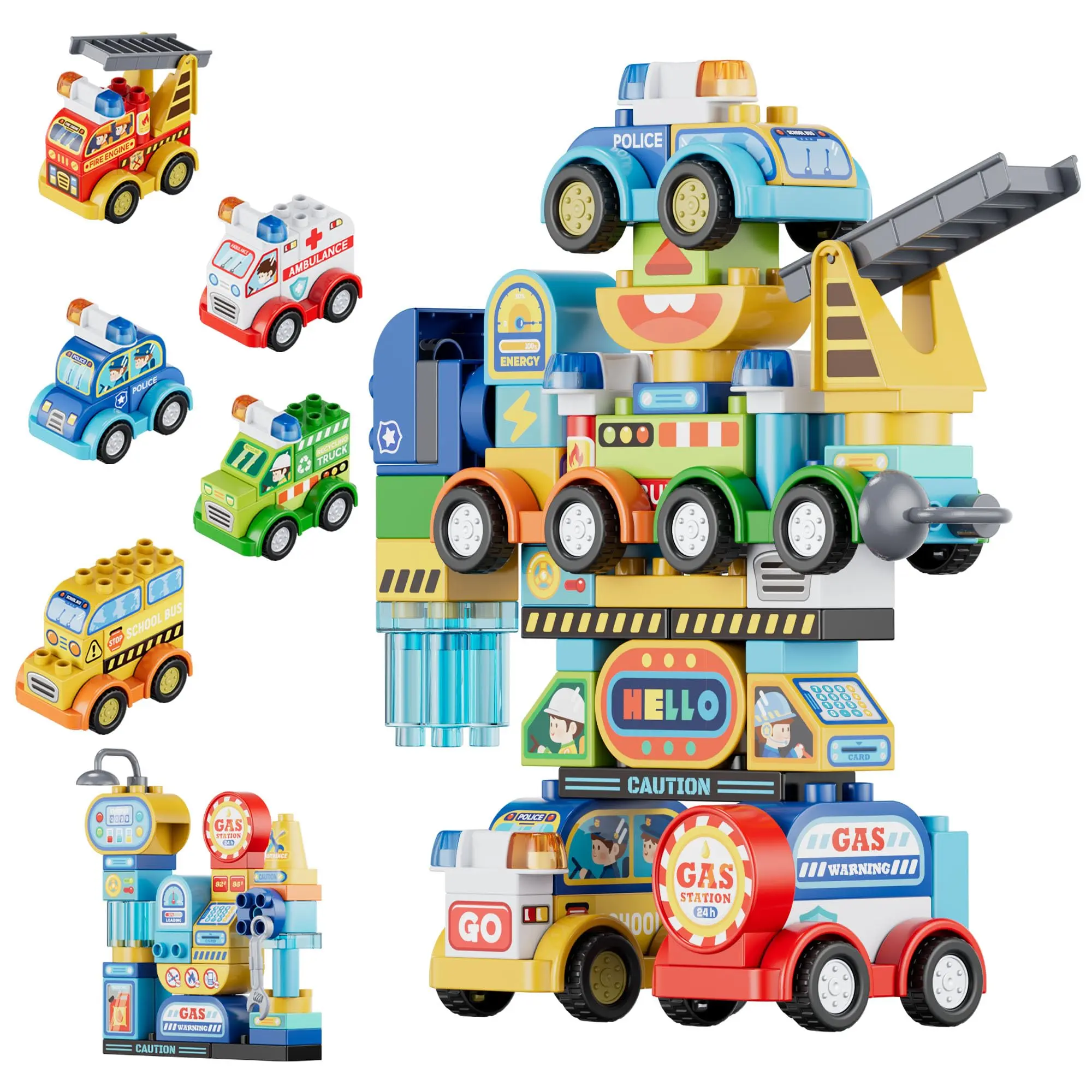 Contixo TF1 2-in-1 Transforming Building Set for Kids Ages 3+ with 93 Pieces