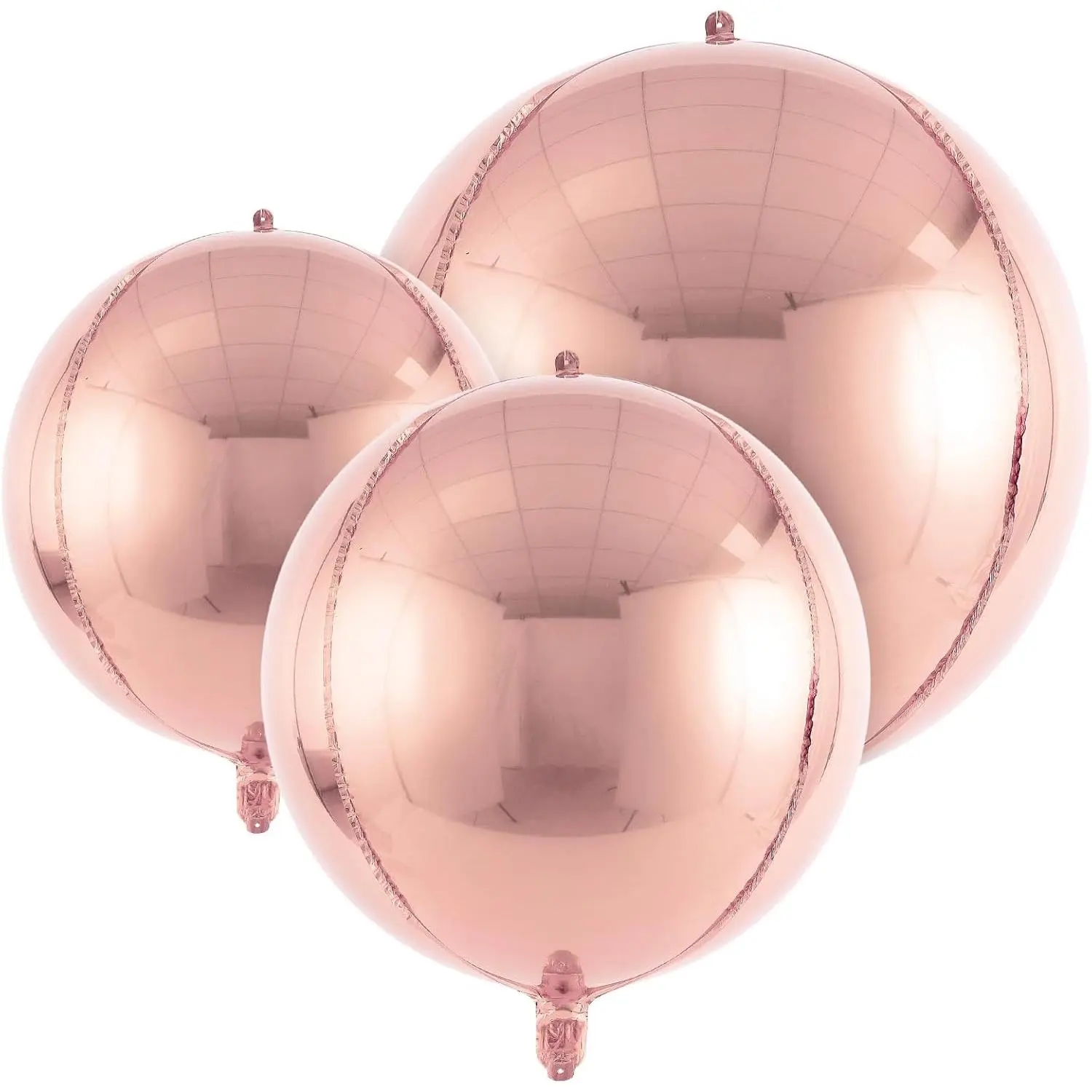 18 Pcs Foil Balloons Shiny Round Balloons Set Large Balloon Garland Arch for Birthday Graduation Wedding Bachelorette Party Decorations, 5 Pcs 22 in, 5 Pcs 15 in, 8 Pcs 10 in Rose Gold