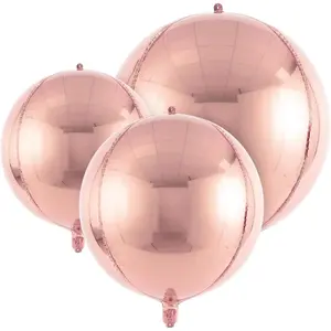 18 Pcs Foil Balloons Shiny Round Balloons Set Large Balloon Garland Arch for Birthday Graduation Wedding Bachelorette Party Decorations, 5 Pcs 22 in, 5 Pcs 15 in, 8 Pcs 10 in Rose Gold