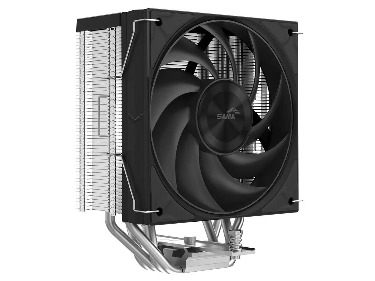 SAMA A40E Single-Tower CPU Air Cooler Aluminum Top Cover 4 Copper Heat Pipes, 120mm PWM Fans, for AMD AM4/AM5, Intel LGA 1700/1150/1151/1200/1851 Thermal Grease