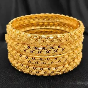 Golden plated Women's Luxury 24k ElectroplatedCopper Alloy Bangle Bracelet with BohemianStyle Hollow Out Pattern Adjustable OpeningDesign, Suitable for Party, Holiday, Wedding,Can be Used as Mother, Wife, Girlfriend Gift.trendy exquisite plated