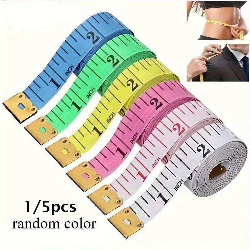 Retractable tape measure with a locking device - suitable for sewing, cutting and body measurement - is compact and portable, equipped with inch and centimeter markings, random color, Measuring Tape For Sewing