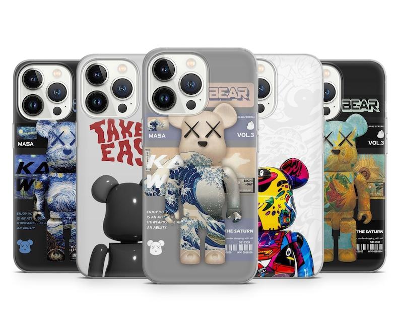 Urban Bear Art Phone Case, Streetwear Graffiti Designer Toy Style Cover, Hype Aesthetic Case for iPhone 17 16 15 14 13 12 11 & Samsung Galaxy