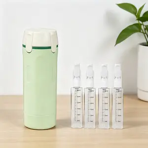 4-In-1 Travel Toiletry Dispenser Bottle, Compact Portable Plastic Storage Vessel, Easy Press Smooth Flow Container For Shampoo Lotion And Inflatable Pool Supplies
