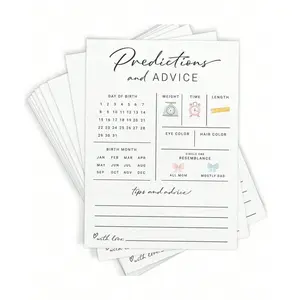 Newborn Parent Prediction & Advice Cards, Baby Party Game, Fun Party Cards, Blessing for New Parents, Gender Reveal, Modern Simple Design, Total 30 Cards
