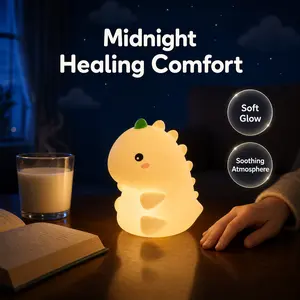 Cute Dinosaur-Shaped Silicone Touch Night Light—Bedside lamp, children's lamp, gift for kids, and room decor. Night light, soft light, bedroom lamp, mood light. Sloth Nursery Night Light—Night light, table lamp, baby lamp, cartoon, anime, for boys