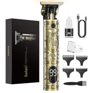 Hair Clippers for Men, Professional Hair Trimmer Zero Gapped T-Blade Trimmer Cordless Rechargeable Edgers Clippers Electric Beard Trimmer Shaver Hair Cutting Kit with LCD Display Gifts for Men