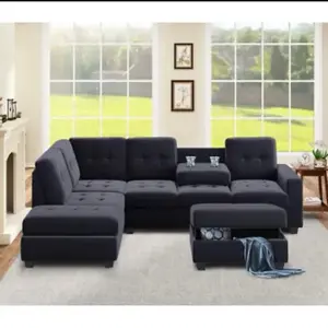 Modern Sectional Sofa W/ Reversible Chaise, L Shaped Couch Set W/ Stora...