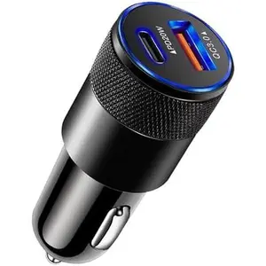Car Charger 38W USB Type C PD Android Cellphone Charging QC 3.0 Automobile Adapter Fast Charging All Vehicle Cigarette Lighter Outlet Port Plug