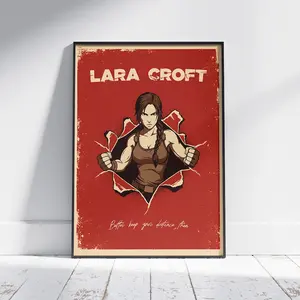 Lara Game Poster Unframed - Video Game Wall Art - Retro Game Poster - Game Room Wall Art - Gamer Wall Decor - Printable Gaming Art