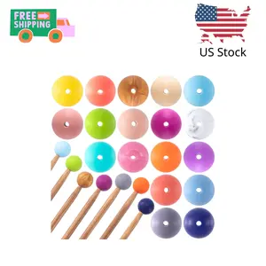 18pcs Beads Knitting Needle Stoppers 15mm