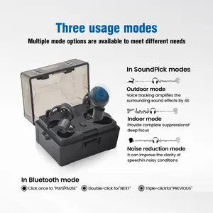 Pair of Tactical Noise-Canceling Earplugs with Storage Box, Rechargeable In-Ear Bluetooth-compatible Headphones for Shooting and Hunting