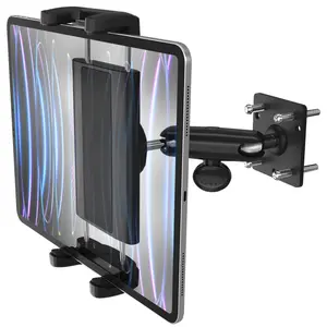 Heavy-duty aluminum drilled base tablet stand with adjustable arm ensures perfect positioningCompatible with 4-12.9 inchesCar Tablet Holder for Truck/Commercial Vehicle/Desktop/Wall etc.