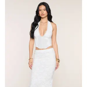 Better In Lace Halter Corset Top