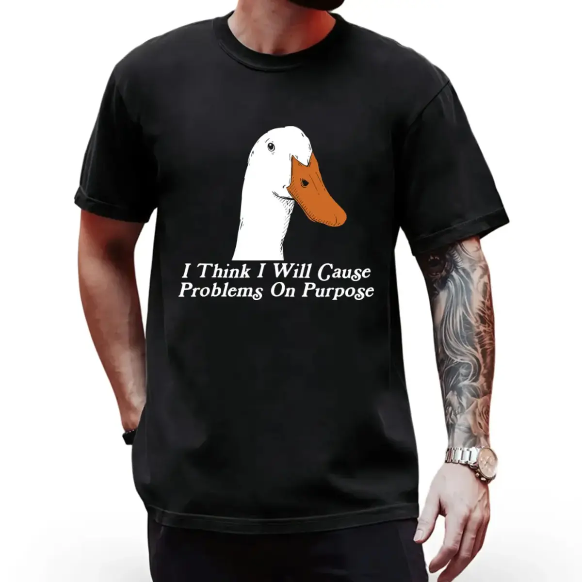 I Think I'll Deliberately Cause Trouble – Summer Casual T-Shirt, Stylish Round Neck