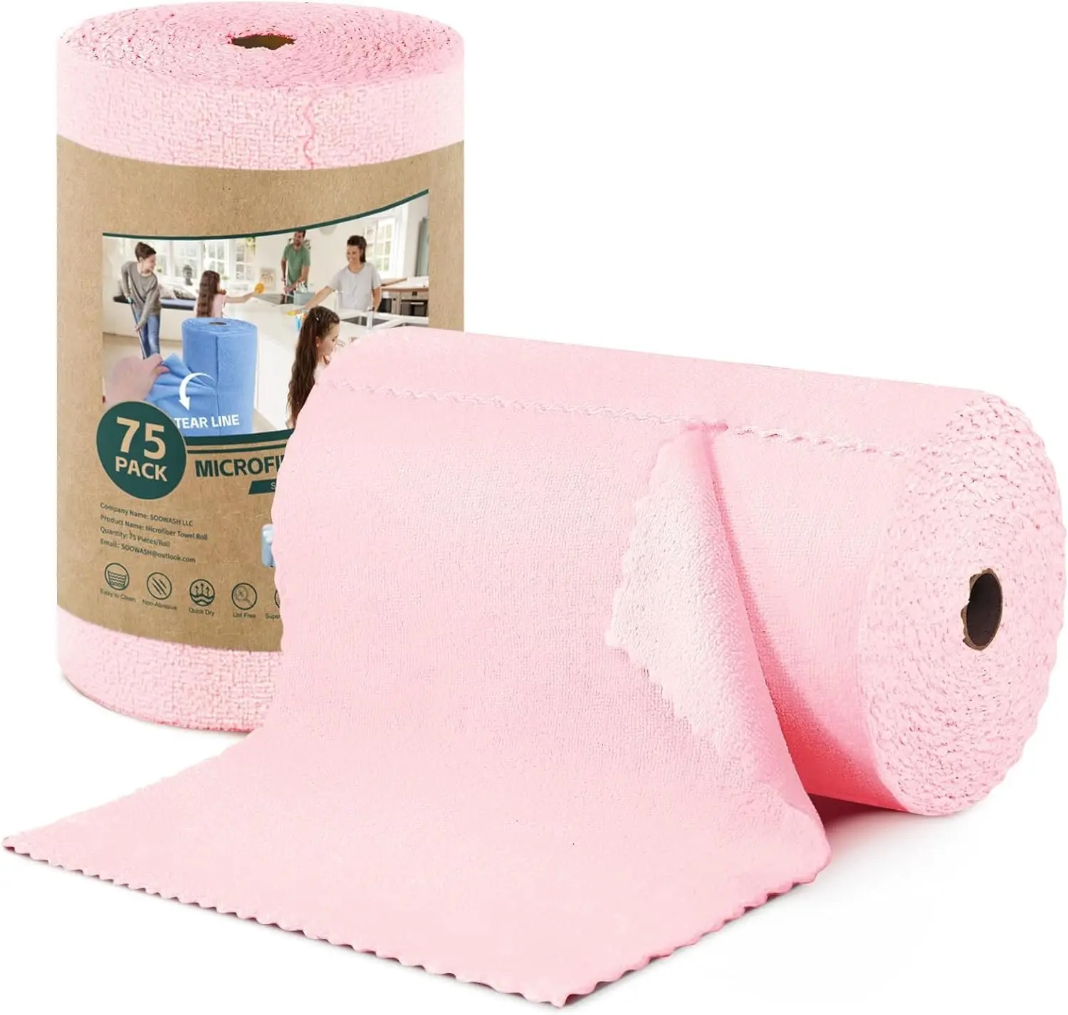 Microfiber Cleaning Cloths Roll, 75 Pack   Microfiber Towels Roll, 12" x 12" Lint Free Rags,  Cleaning Cloths, Washable, Scratch Free,Ultra Absorbent Dish Rags()