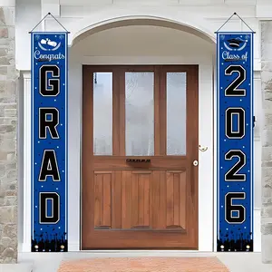 Graduation Decoration 2026- Blue Congratulations Graduation Porch Banner Graduation Party Decoration - Class of 2026- Party Supplies Background Courtyard Logo Decoration 180x30cm