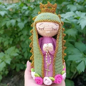 Crochet Virgin Mary Amigurumi Doll: Our Lady of Guadalupe, 100% handmade crochet doll, special Christmas gift