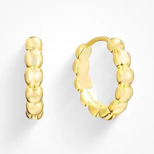 EVRY JEWELS Gold or Silver Plated Women's Pebble Hoops EVRY JEWELS Gold or Silver Plated Women's Pebble Hoops