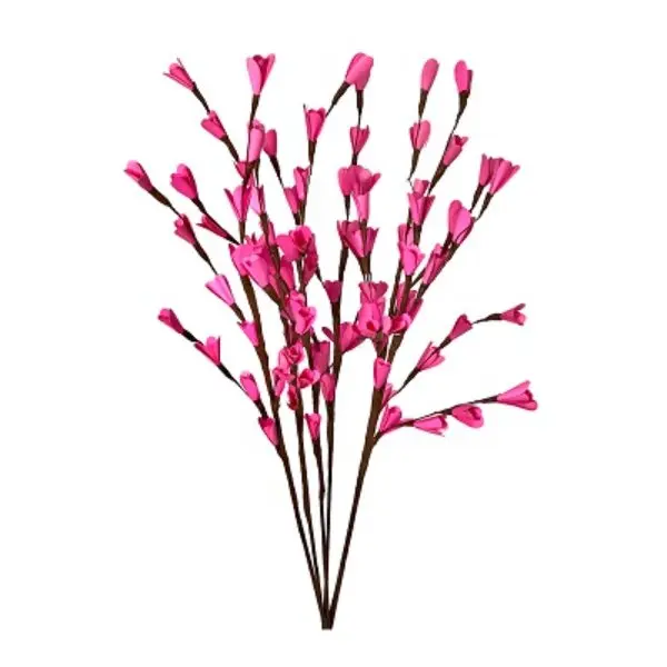Metrotex Designs 41108 6-Stem Pink Palm Lily Flower Branches, Home Decor Plants for Room & Wall Decoration