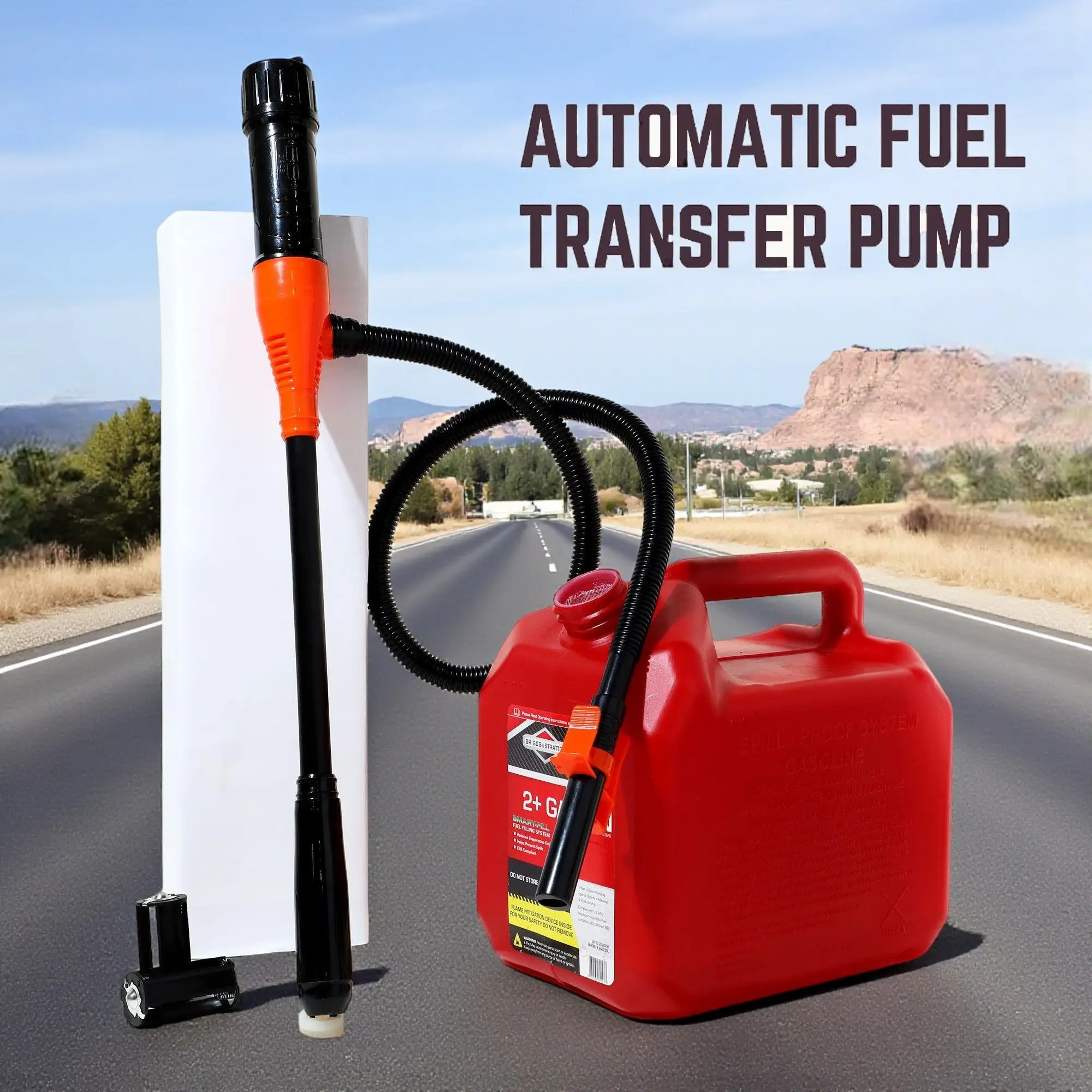 Portable Automatic Transfer Pump-Batterypowered Fuel Siphon Pump with Nozzle,Electric Transfer Pump for 2.6 GPM,for Gas Water,Car Accessories