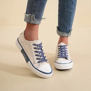 Women's Fashion Canvas Low Top Sneaker Durable Rubber Sole Lace-up Classic Casual Shoes