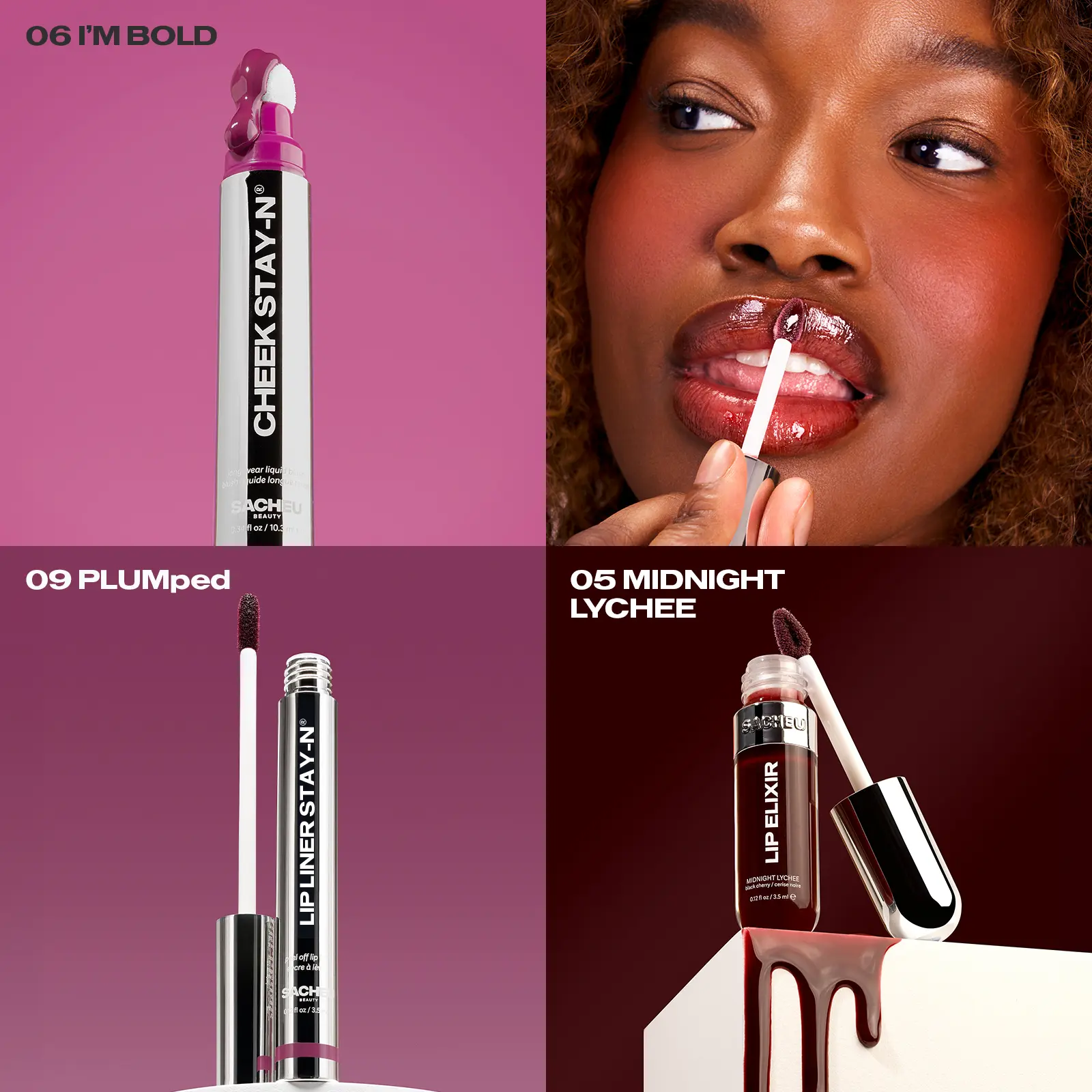 06 I'm Bold + 09 PLUMped + 05 Midnight Lychee