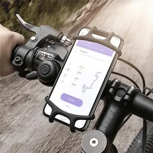 Bike Phone Holder, 360-Degree Rotatable Silicone Mobile Phone Holder, Multi-purpose Mobile Phone Holder for Bicycle, Motorcycle, Bike Accessories, Stand