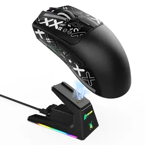ATTACK SHARK X1 Wireless Gaming Mouse with RGB Charging Dock, PAW3950 PRO Sensor Up to 40K DPI,53g Ultra Light Tri-Mode Computer Mice,1KHz Polling Rate 5 Programmable Buttons for WIN/MAC