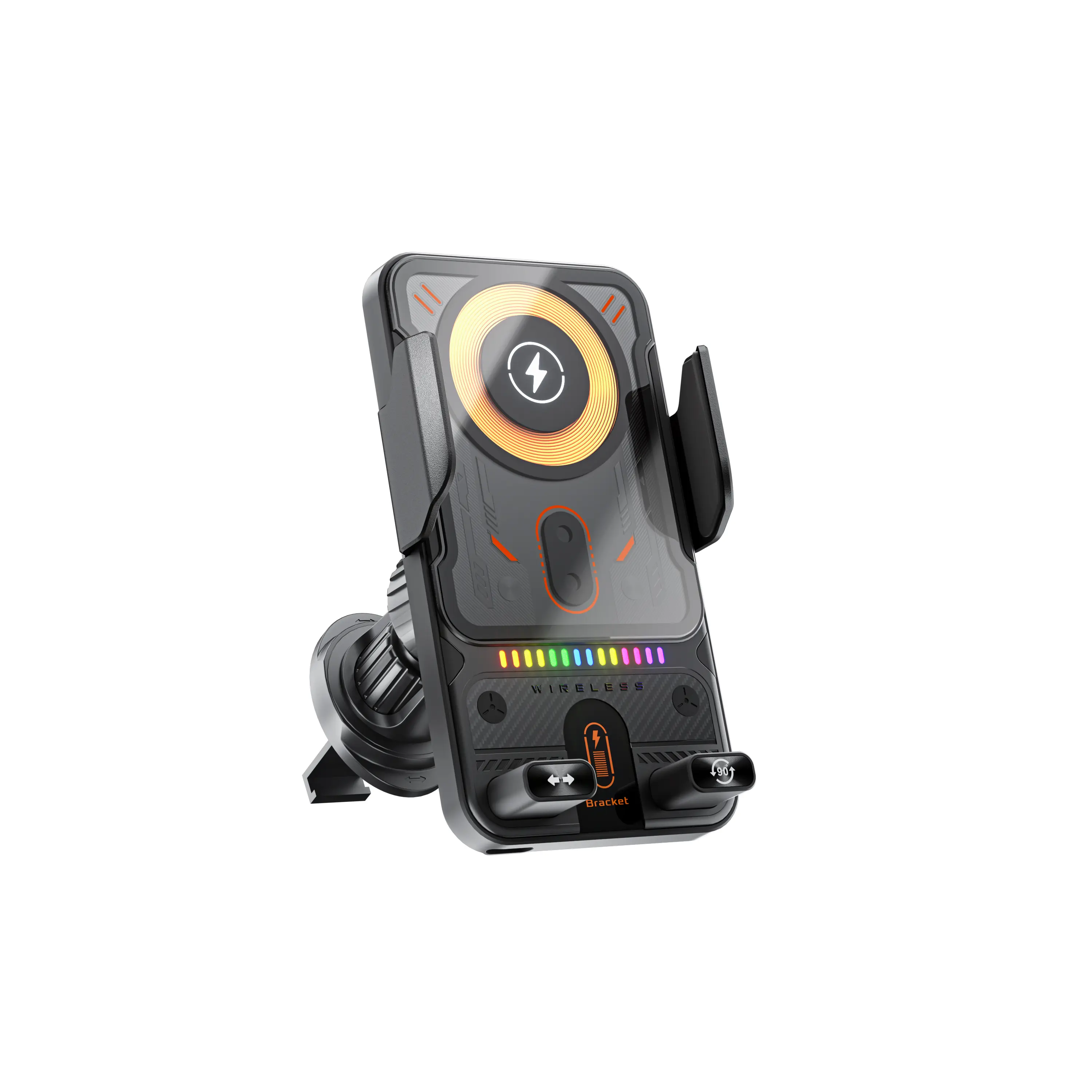 15W Car Wireless Charger Phone Holder, Air Vent Mount with Electric Induction Opening/Closing, Horizontal-Vertical Rotation, Multifunctional for Apple & Android Smartphones, Phone Holder For Car,summerwins