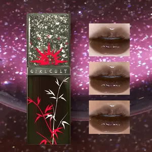 Girlcult Cyberpunk Mirror-Shine Lip Glaze - Hydrating Glass Finish, Chameleon Sparkle, Moisturizing Gel For All Skin Types, Brown/Red Shades-SASA