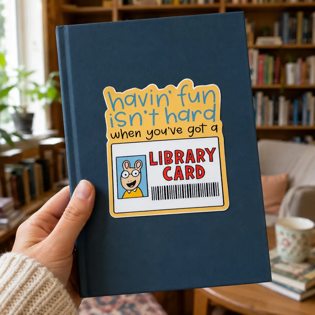 Library Card, Arthur Vinyl Sticker