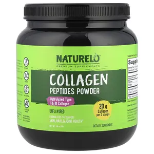 NATURELO Collagen Peptides Powder, Unflavored, 1 lb (16 oz)