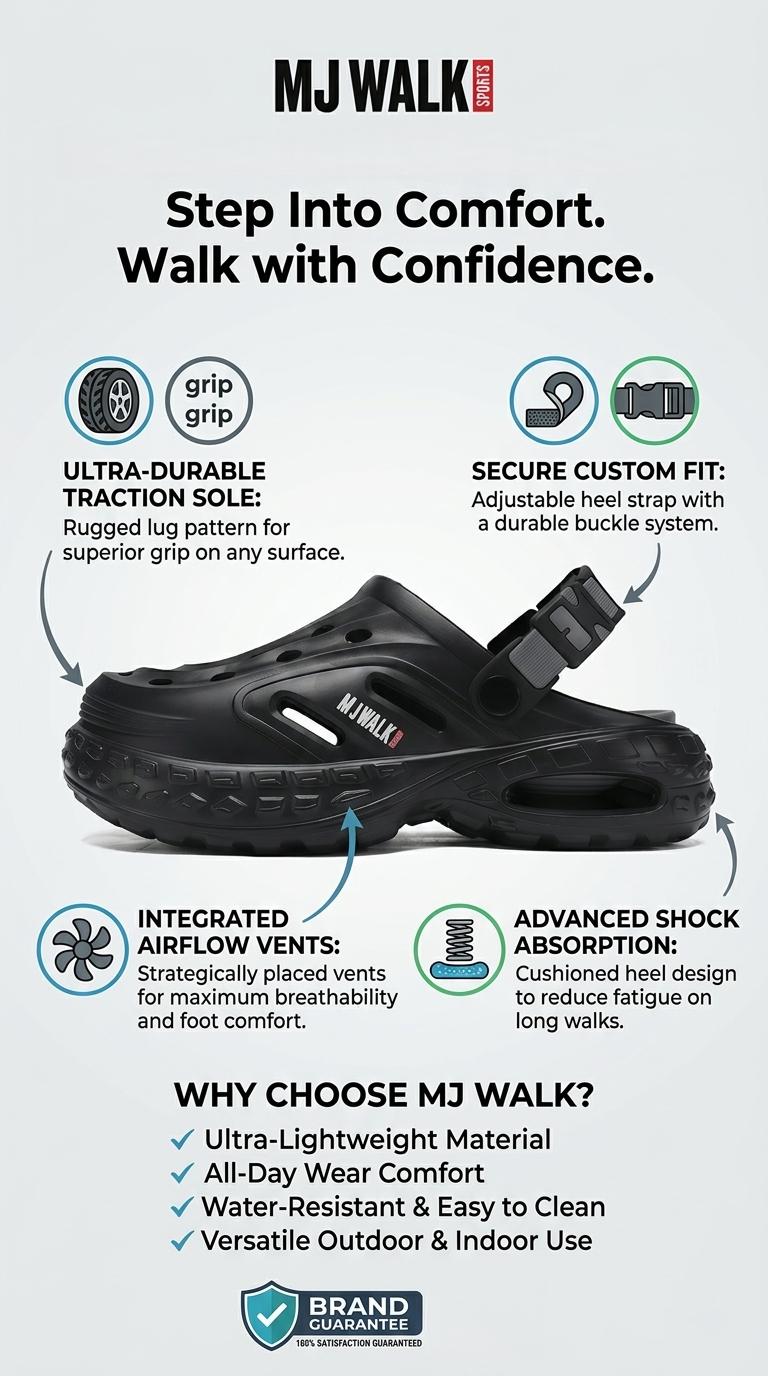 [MJWALK]Summer Slide Unisex Clogs, Thick Sole Cushioned Non-Slip Water Shoes, Breathable Lightweight Quick Dry 2-in-1 Sandals Slippers, Ideal for Home Beach Driving Camping Daily Casual Wear outdoorfun