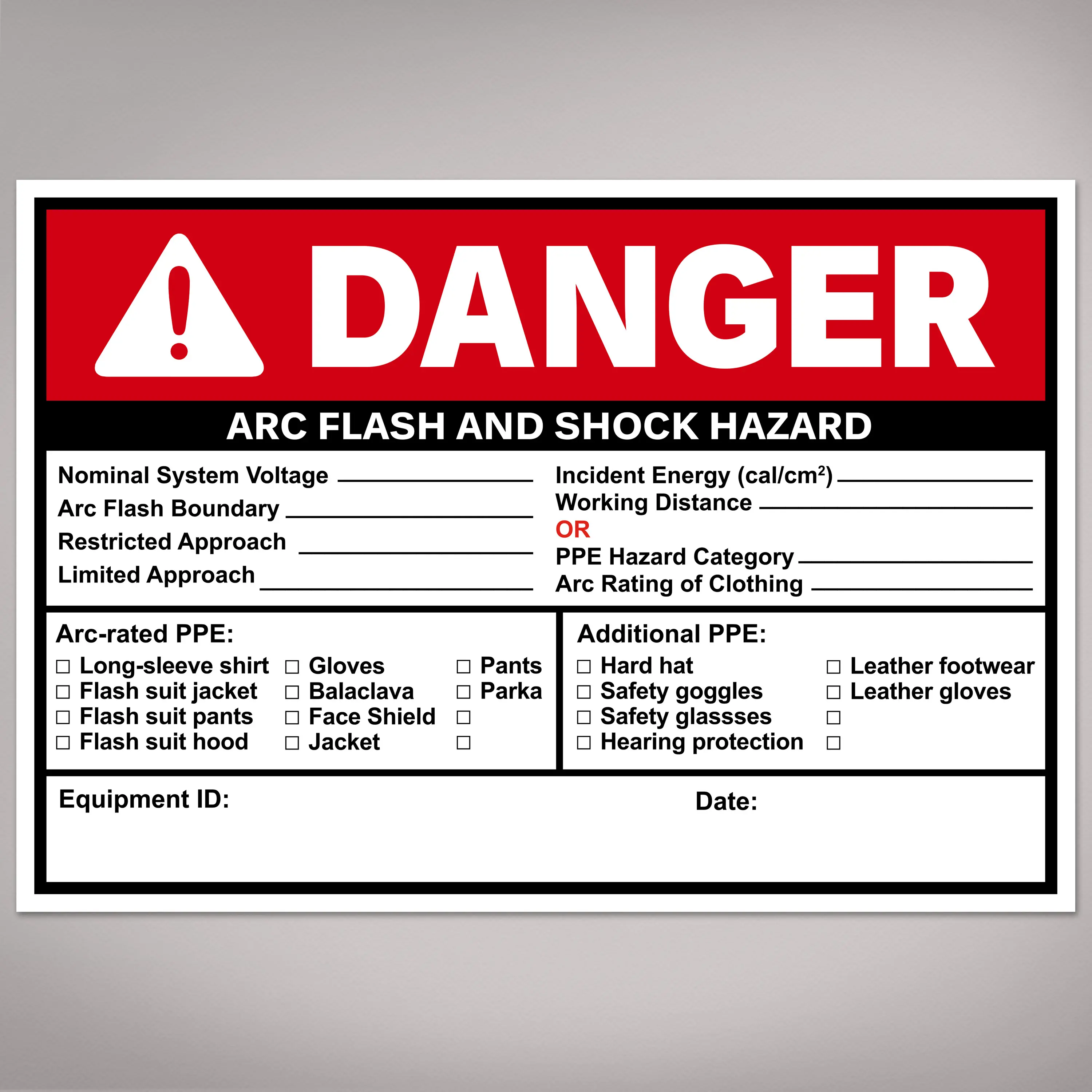 Avery Arc Flash/Shock Danger Labels, Waterproof, UV Resistant, Preprinted, Handwrite-Only, 3.5" x 5", 40 Warning Decal Labels